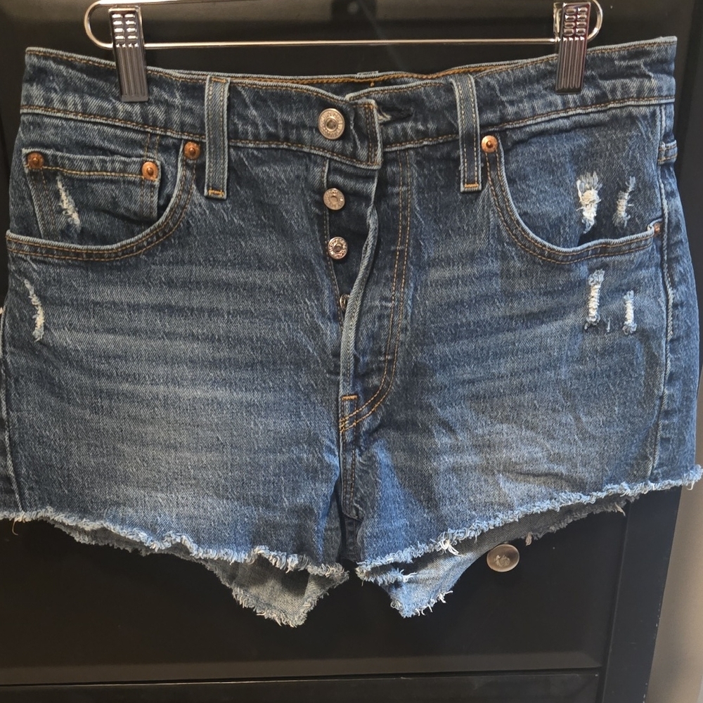 Levi's Distressed Blue Jean Shorts